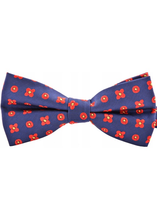 Папийонка за мъже, Vernon, микрофибър, 6x12 см, тъмносиньо/червено