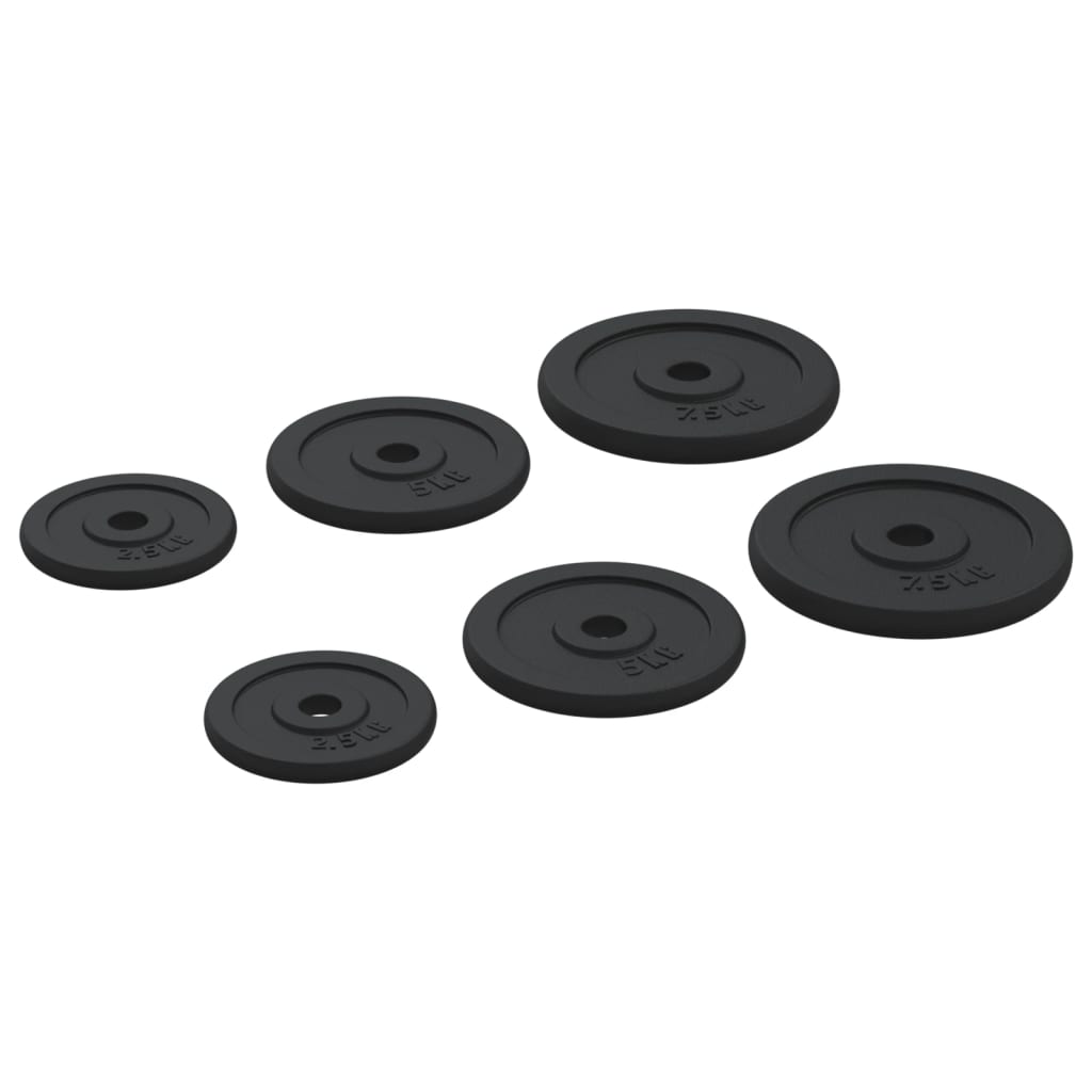 Discuri de greutate vidaXL, 6 buc., 30 kg, fonta - eMAG.ro