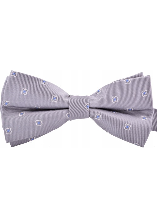 Папийонка за мъже, Vernon, Микрофибър, 6x12см, Сиво/Бяло