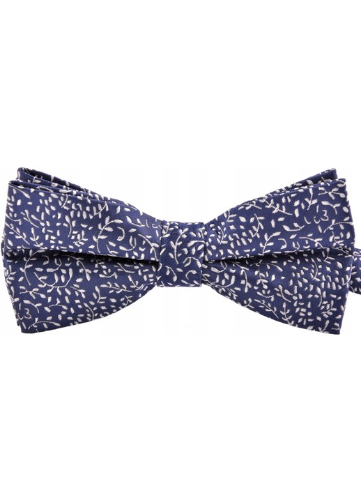 Папийонка за мъже, Vernon, микрофибър, 6x12 см, тъмносиньо/бяло