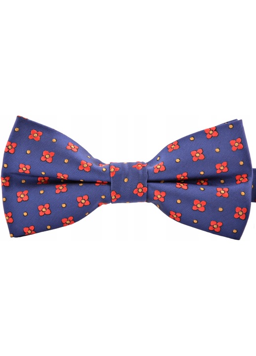 Папийонка за мъже, Vernon, микрофибър, 6x12 см, тъмносиньо/червено