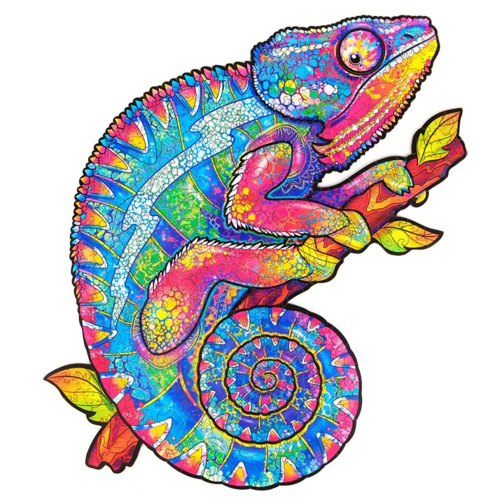 Пъзел UNIDRAGON, Преливащи се хамелеони, king size, 310 части, 30x41 см, дърво