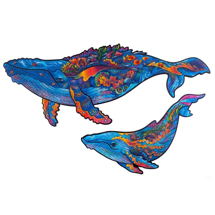 Пъзел Млечни китове UNIDRAGON, размер king, 268 части, 43x27 см, дърво