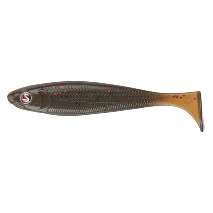 Комплект от 3 шейда River2Sea D-Walker Swimbait 12cm Green Pumpkin Red 19, за риболов на щука, шад или сом