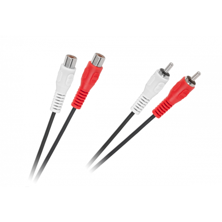 Audiokábel, LP, 2xRCA/2RxCA, 5m, Fekete