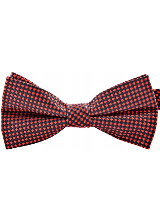 Папийонка за мъже, Vernon, микрофибър, 6x12 см, червене/черна