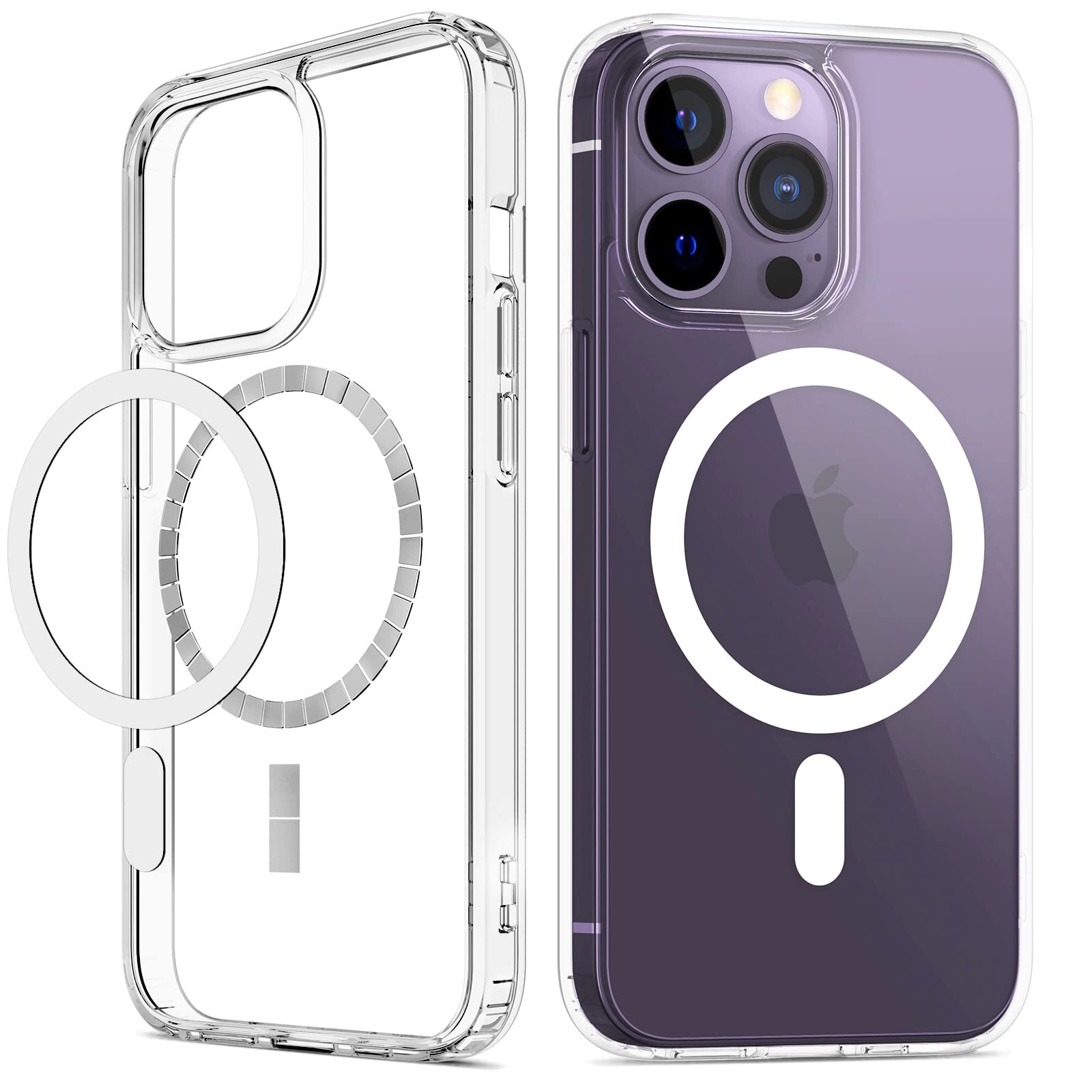 Husa de Protectie 2n1, Compatibila cu Apple iPhone 14 Pro, Folie protectie din sticla, MagSafe
