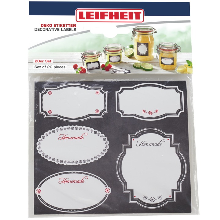 Set 20 etichete Leifheit, alb/negru