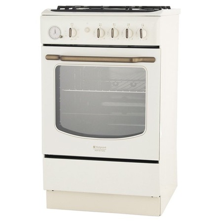 Aragaz Hotpoint HT5GG3F C OW EA, 4 arzatoare, Gaz, Aprindere electrica plita, Alb