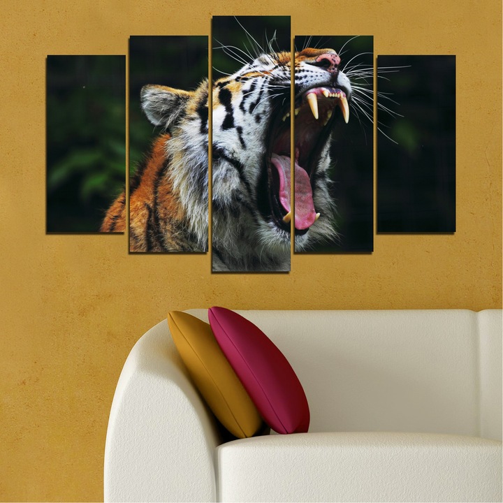 Картини пана Vivid Home от 5 части, Животни, Канава, 160x100 см, Стандартна форма №0265