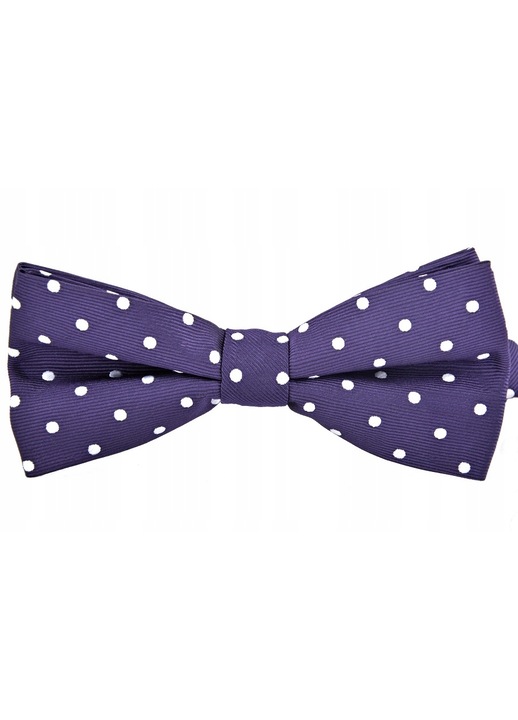 Папийонка за мъже, Vernon, Микрофибър, 6x12 см, Тъмно лилаво/Бяло