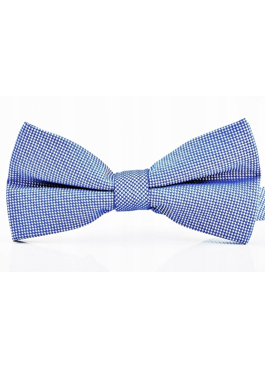 Папийонка за мъже, Vernon, микрофибър, 6x12 см, синьо/бяло