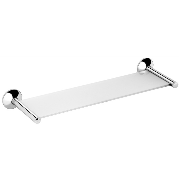 Raft cu suporturi Viva, 50 cm., mat, alama solida cu acoperire crom-nichel si otel inoxidabil