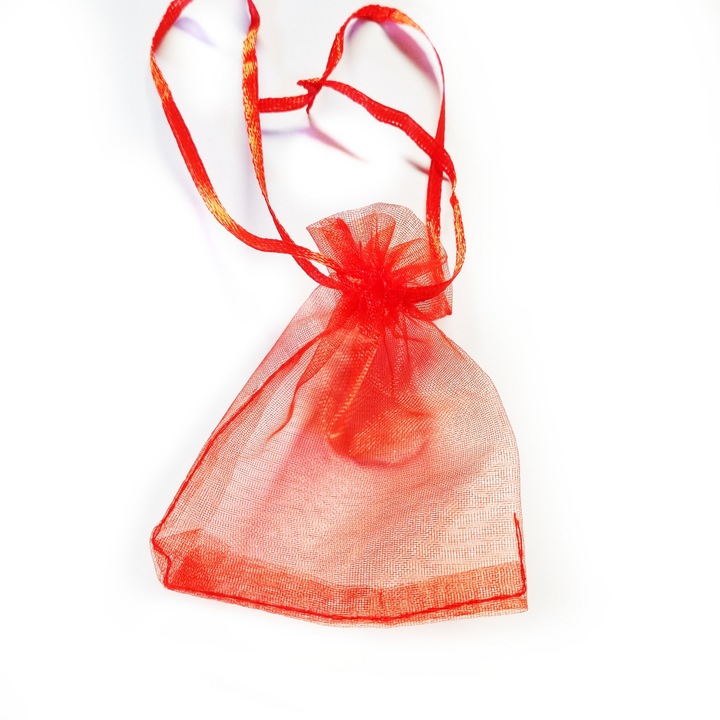 Saculet organza rosu pentru bratari