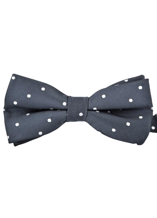 Папийонка за мъже, Vernon, Микрофибър, 6x12см, Сиво/Бяло