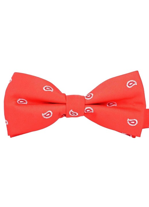 Папийонка за мъже, Vernon, микрофибър, 6x12 см, червено/бяло