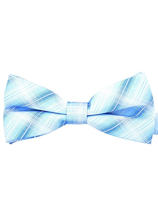 Папийонка за мъже, Vernon, микрофибър, 6x12 см, синьо/бяло