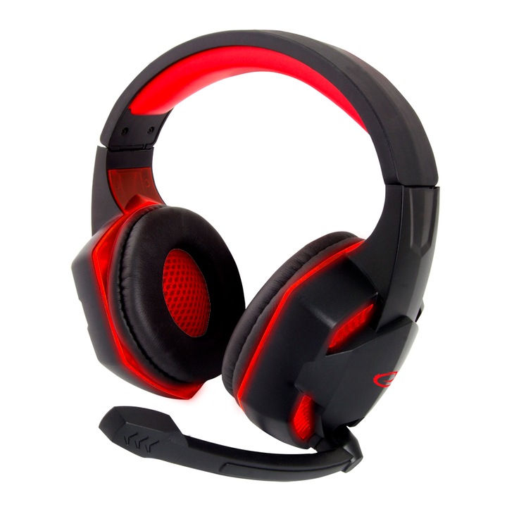 Esperanza EGH400 BlackBird Jack 3.5mm / USB fekete-piros mikrofonos gamer fejhallgató