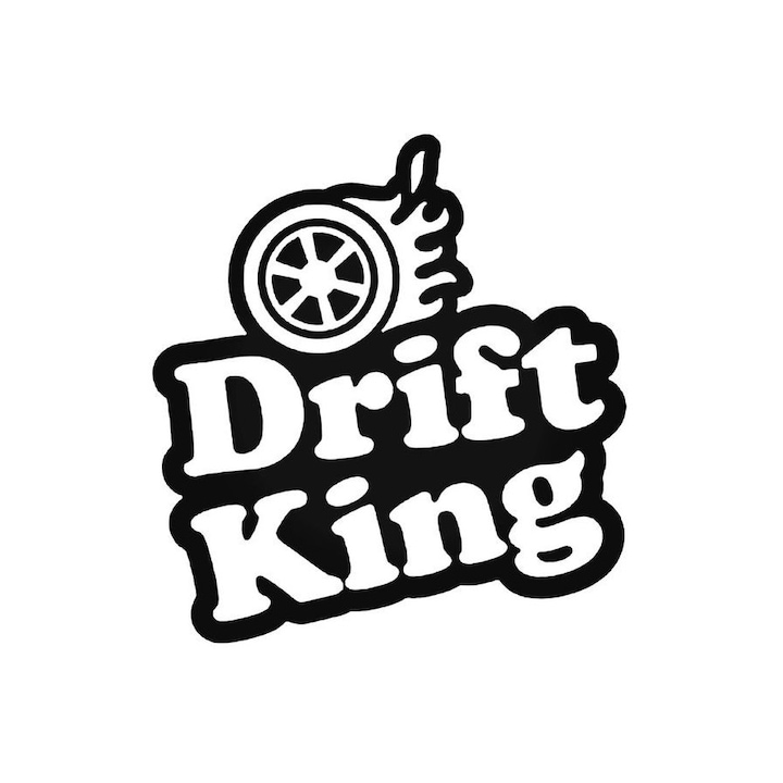 Sticker, Drift King, 20cm, Negru