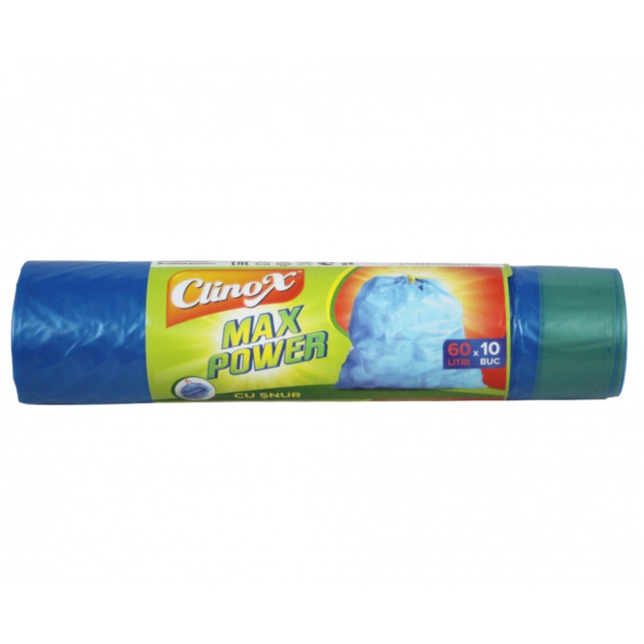 Tisztítótasakok CLINOX Max Power zsinórral 60L, 10 db