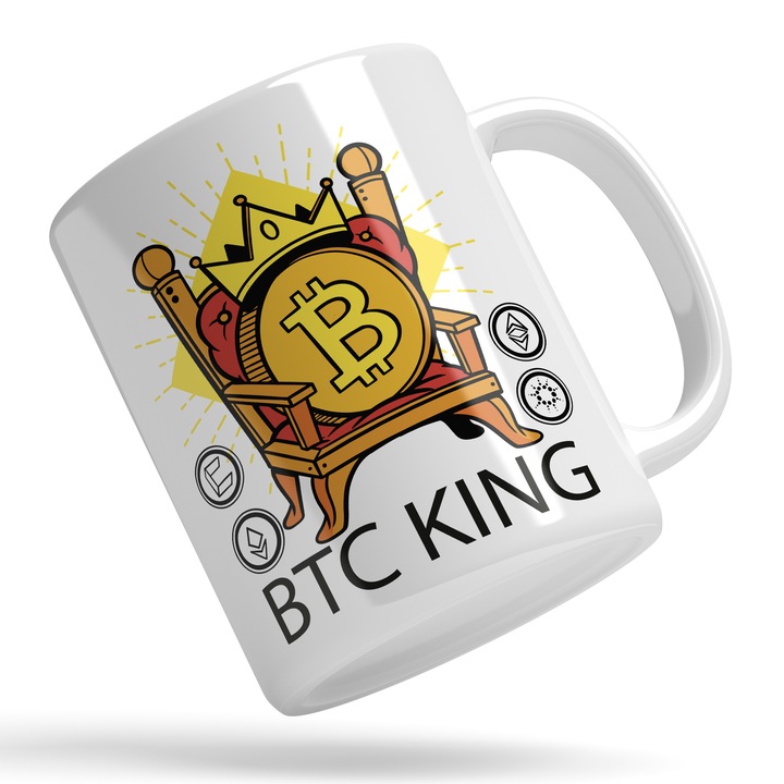 Személyre szabott bögre kriptomodell szerelmeseinek "Tron Bitcoin", kerámia, 330 ml, többszínű