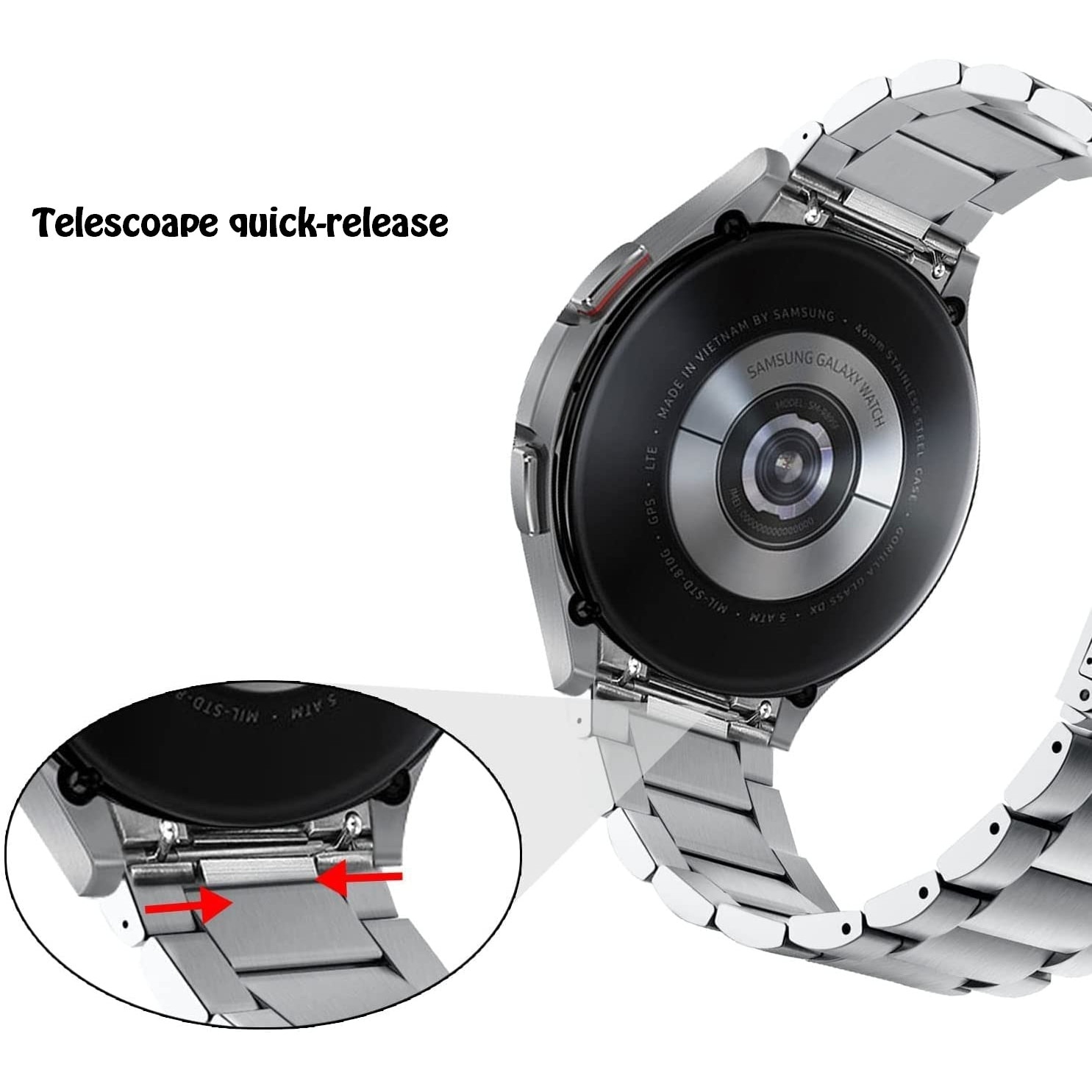 Curea metalica 20mm pentru ceas smartwatch Samsung Galaxy Watch 4