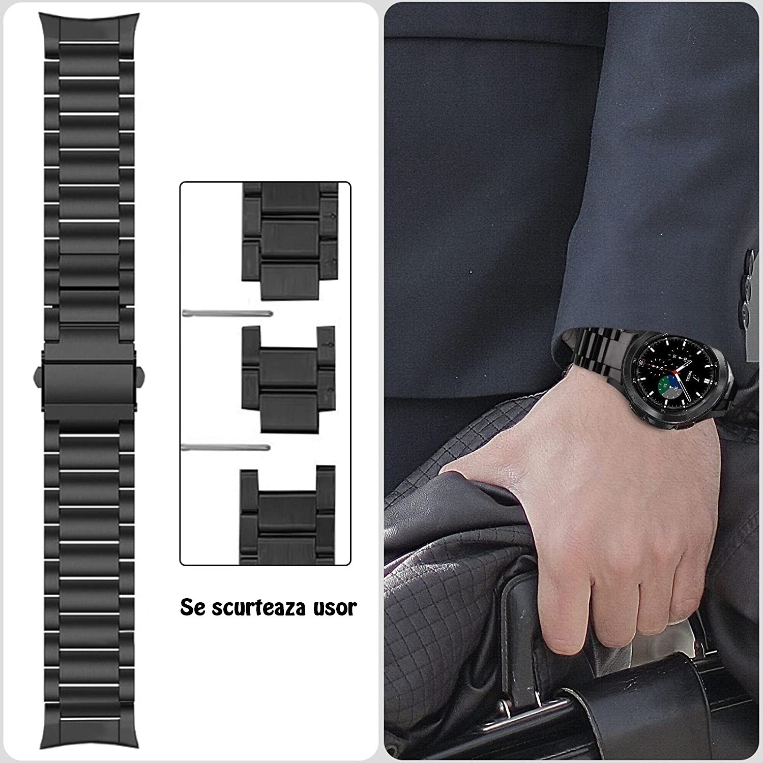 Curea metalica 20mm pentru ceas smartwatch Samsung Galaxy Watch 4