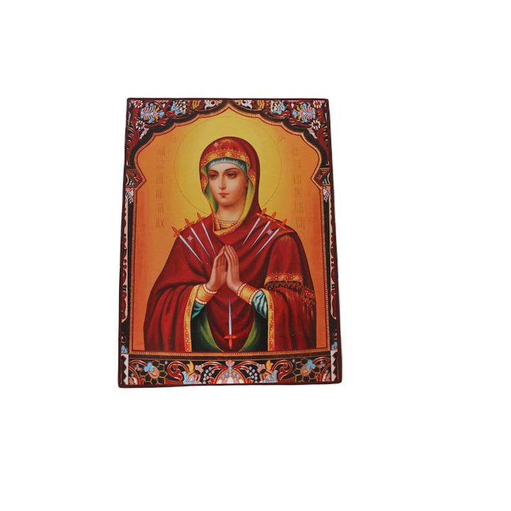 Икона Богородица Седмострелна, Дърво, 13х18 см - eMAG.bg