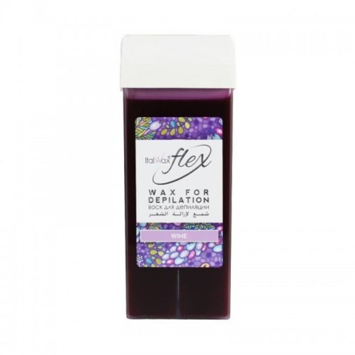 Ceara pentru epilat corporal Italwax Flex cu vin, Pentru toate zonele corpului, cartus 100 ml
