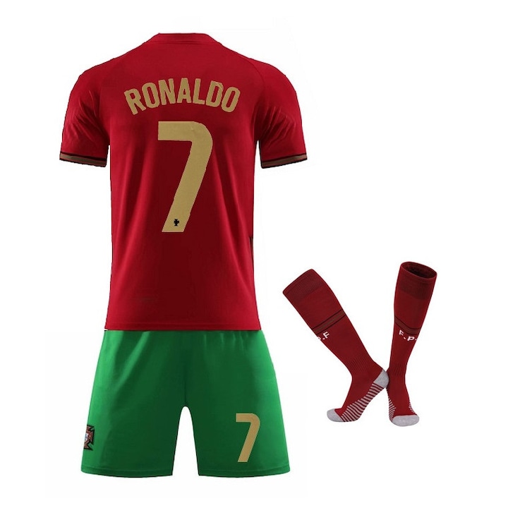 Ronaldo NO.7 Futball felszereles, ferfiaknak, polieszter, piros/zold, Piros/Zöld