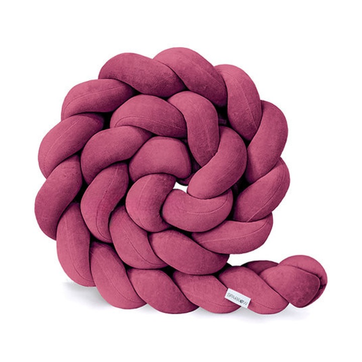 Protectie impletita pentru patut, Sparrow Velvet Blueberry, 340 cm, Full 120 x 60 cm