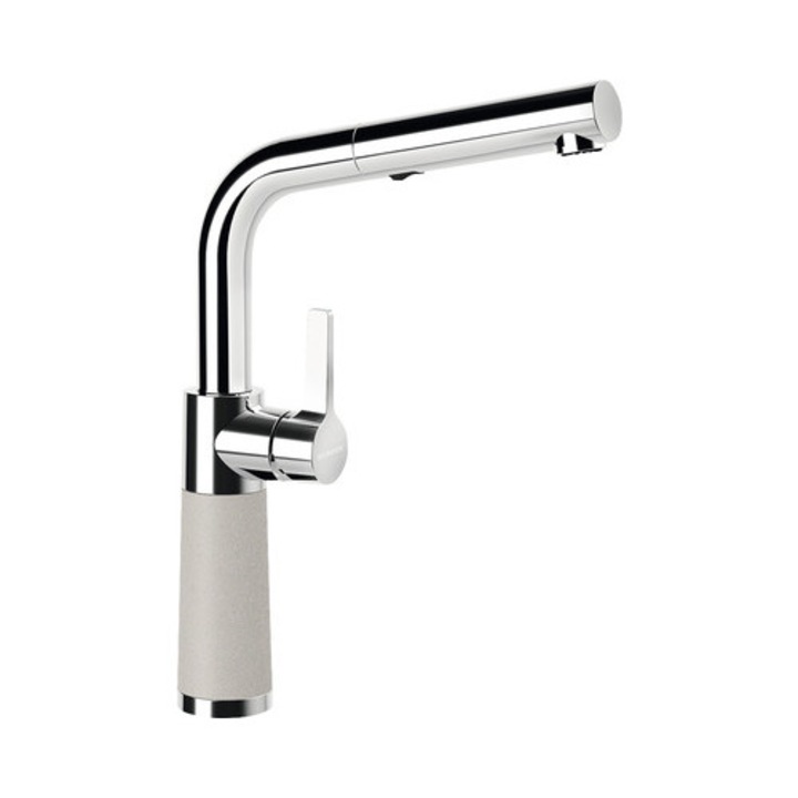 Konyhai csaptelep kihúzható zuhanyzóval SC-540, 2 fúvóka típus, kerámiapatron, Cristalite Beton, szürke