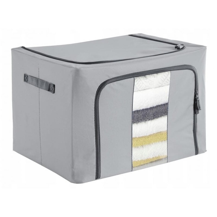 Organizator haine Deisy, Cu fermoar, 50/36/40 cm, Gri