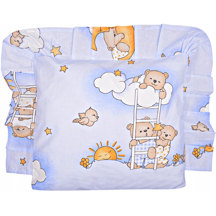 Perna si fata de perna pentru copii, Tuppi, Bumbac/Silicon, 40x40 cm, Multicolor