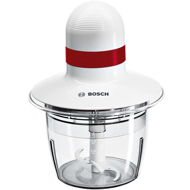 Mini chopper Bosch MMRP1000, 400 W, 1 Viteza Alb/Rosu