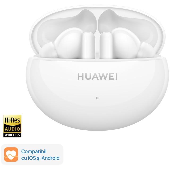 Безжични слушалки Huawei FreeBuds 5i, Ceramic White