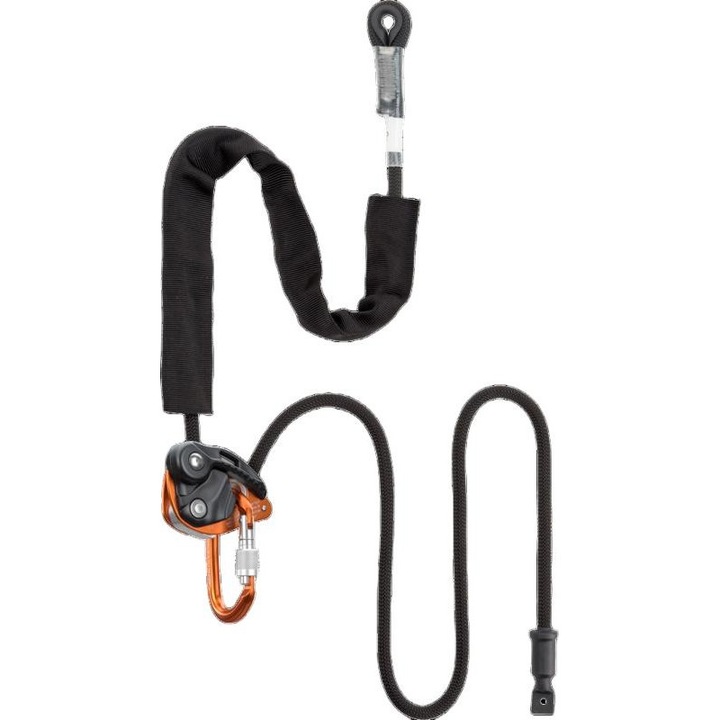 Blocator cu franghie, Climbing Technology, Poliamida, 2 m, Negru/Portocaliu