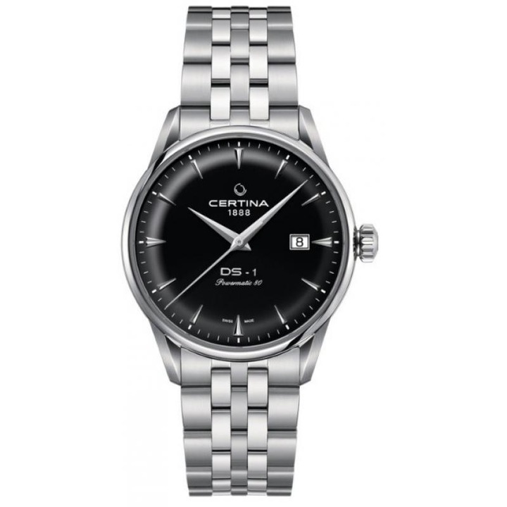 Мъжки часовник Powermatic Certina, Неръждаема стомана, 10 ATM, Сребрист / Черен