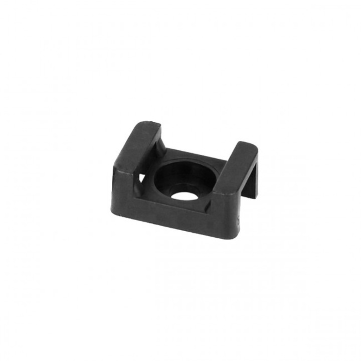 Set 100 suporturi pentru bride cabluri, Orno, 22 x 16 mm, Negru