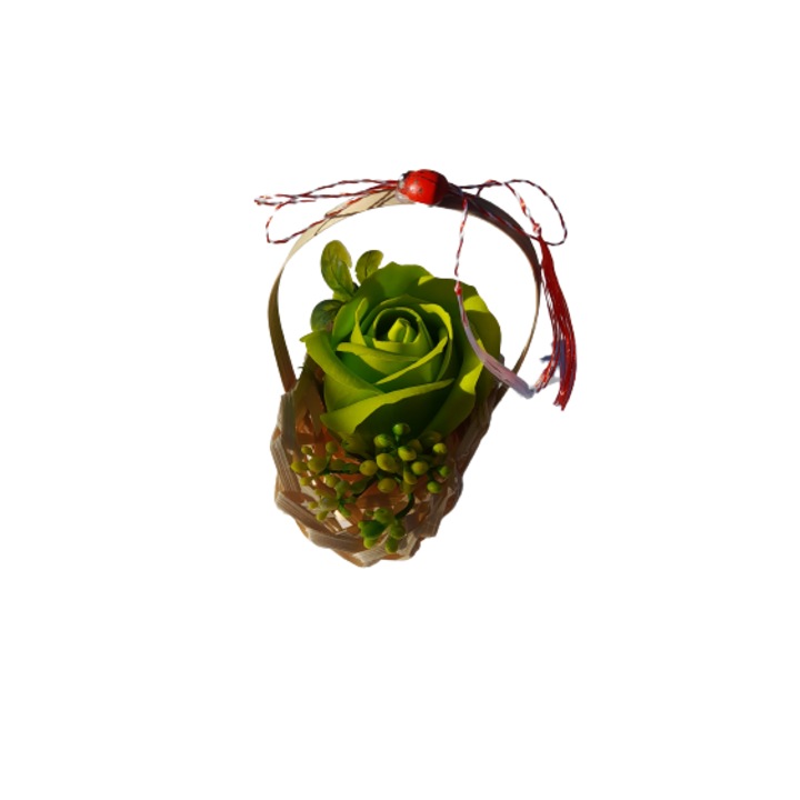 Martisor cu trandafir din sapun parfumat vernil