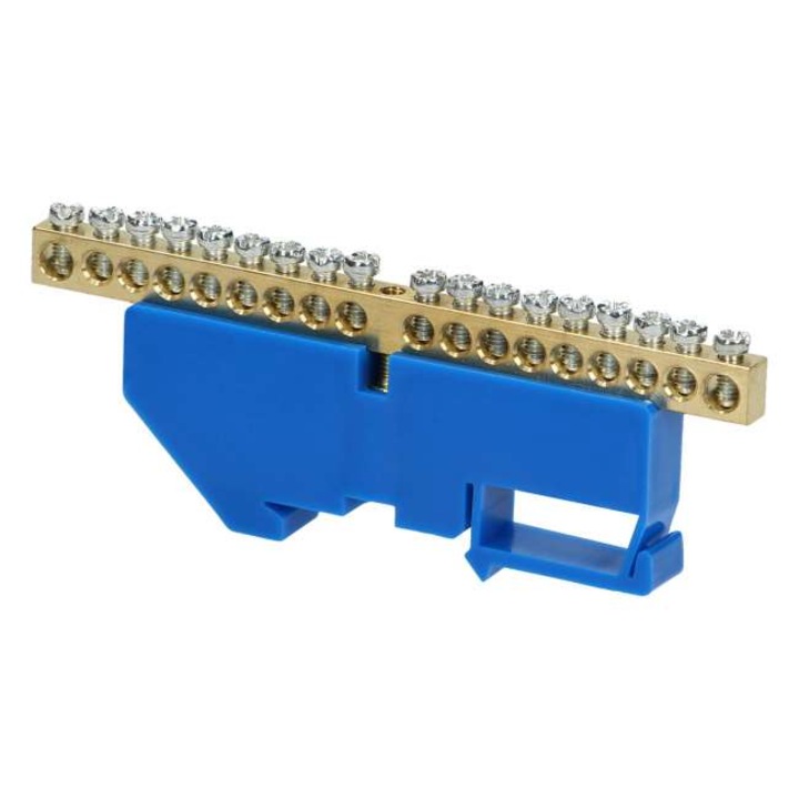 Banda terminala N, Orno, Pentru sina TH35, 18 fire, Albastru