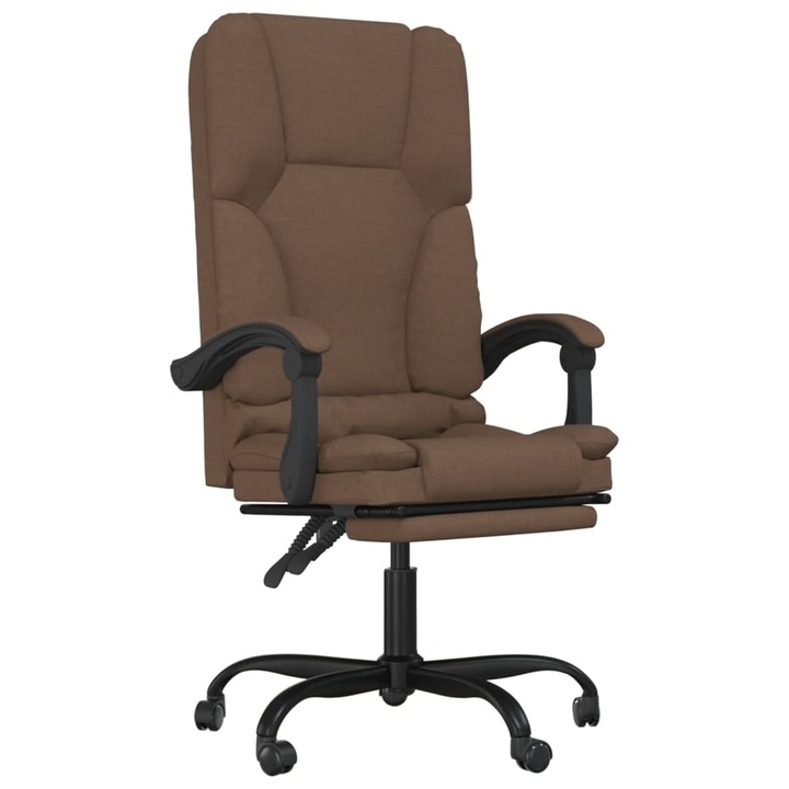 Въртящ се офис стол vidaXL, Кафяв, Текстил, 63 x 56 x 120 см, 14.3 kg