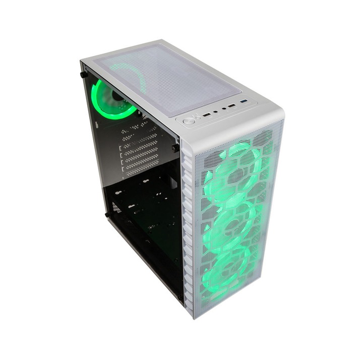 Кутия Kolink Observatory Lite Mesh RGB Mid-Tower, Бяла