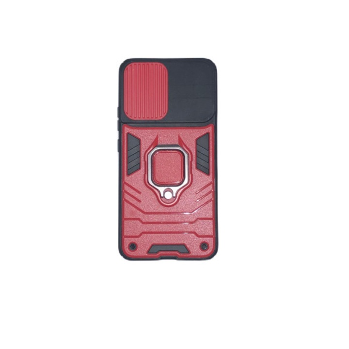 Husa Compatibila Cu Samsung Galaxy S22 PLUS Ring Lens, Rosu