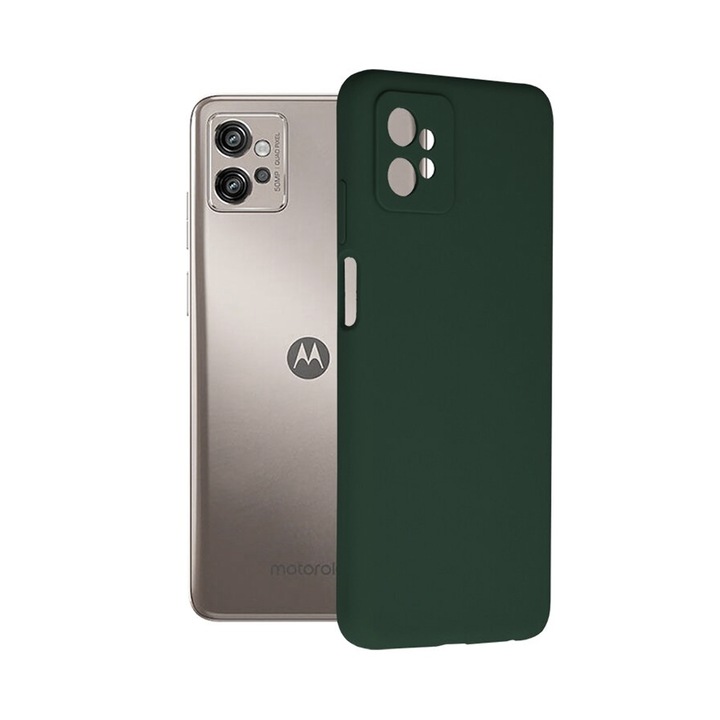 Силиконов TPU калъф с микрофибър за Motorola Moto G32, интериор микрофибър, Optim Ultra Protection, зелен