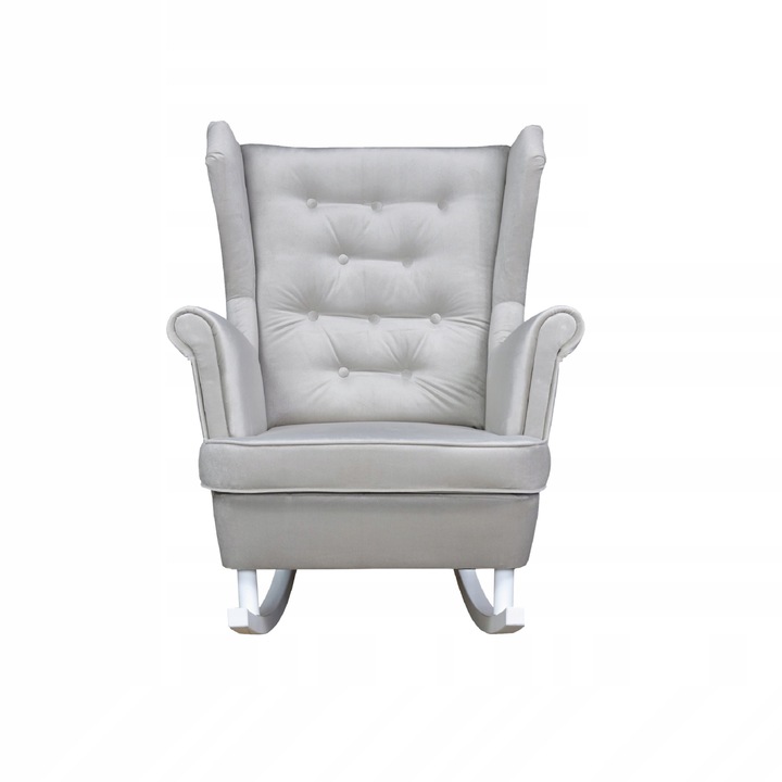 Fix skandináv Diana fotel bársony kárpitozott nappali, világosszürke, 104x84x92 cm