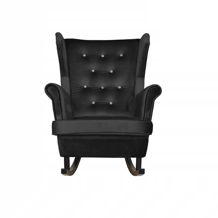 Fix skandináv fotel Diana Puf Velúr nappali, fekete, 104x84x92 cm