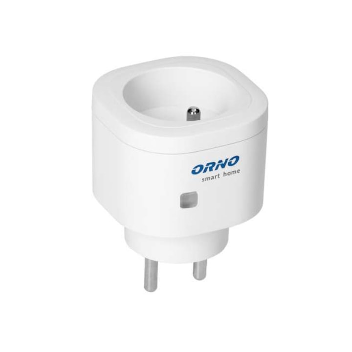 Wi-Fi контакт Smart Home, Orno, 10 A/230 V, радиус 30 м, Бял