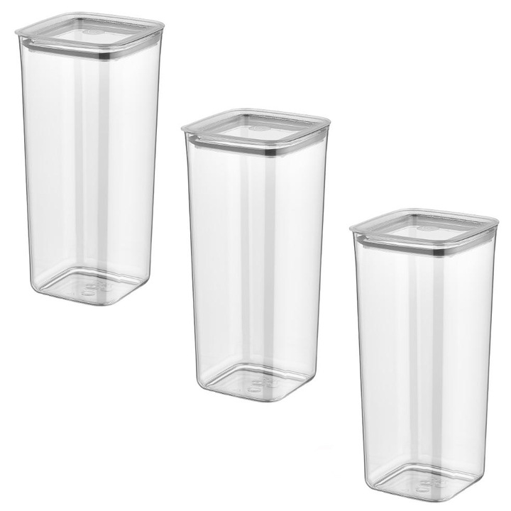 VIP AHMET VP.265 SUDE élelmiszeres doboz készlet 3 db, 3x1700 ml, átlátszó