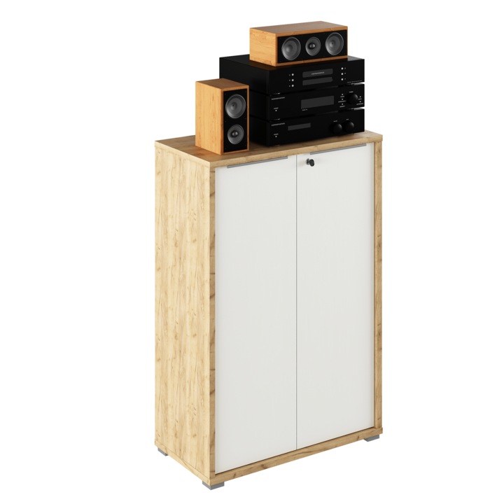 МДФ гардероб от естествен дъб бял artisan Rioma 75x38x112.2 см